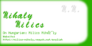 mihaly milics business card